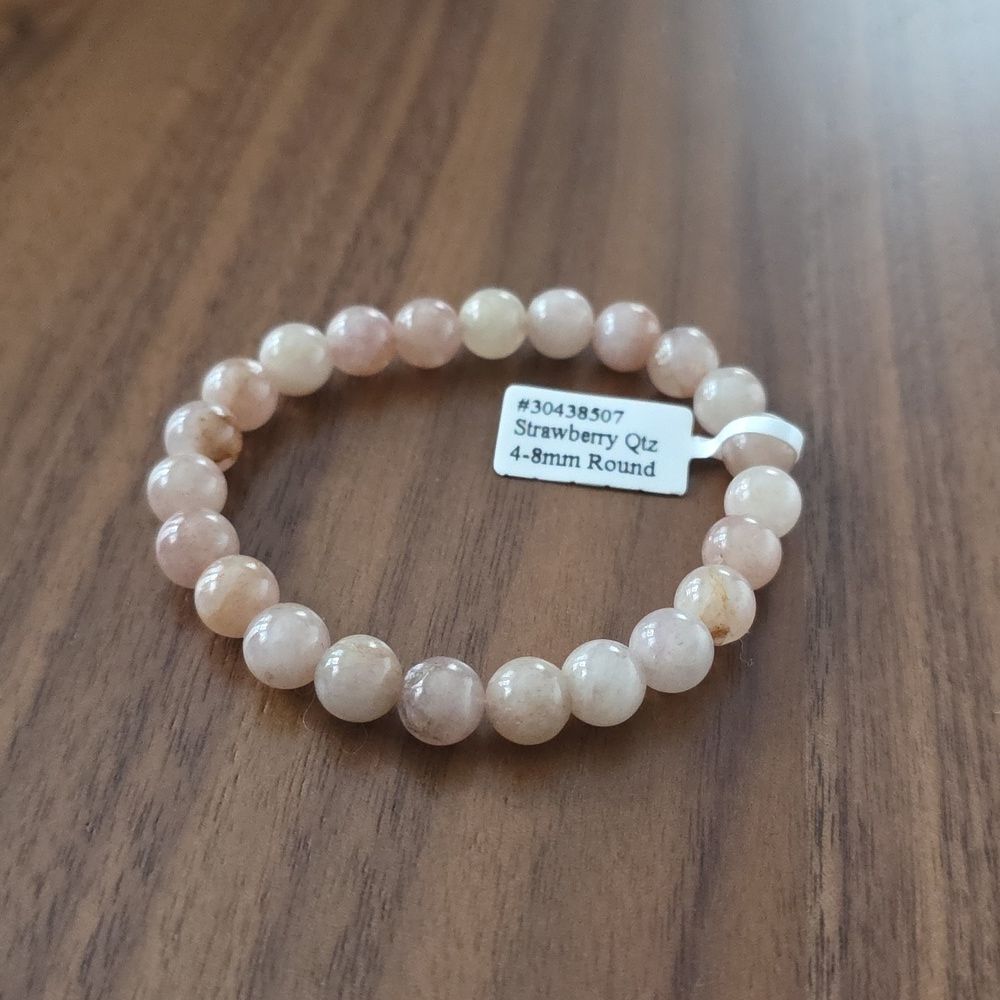 Strawberry Quartz Stretch Bracelet 6mm